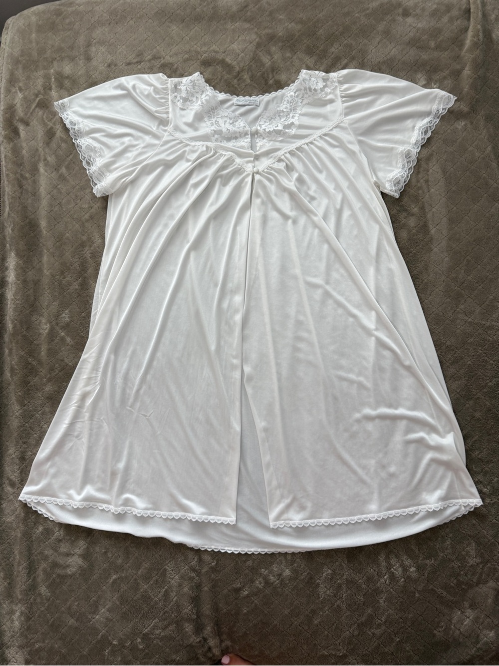 Vintage Miss Elaine White Lace Nightgown